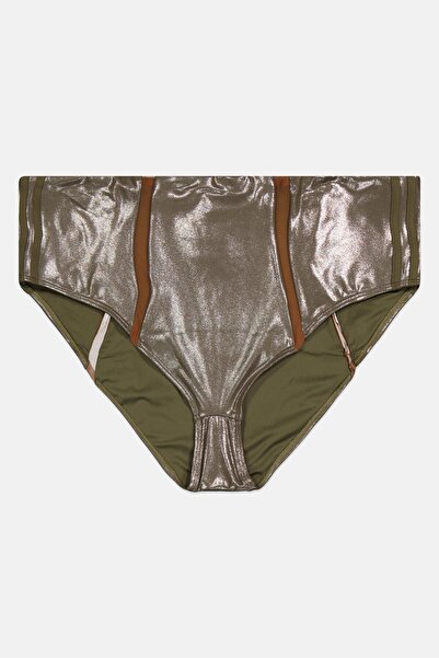 adidas x Ivy Park Women Plus Size Metallic Bikini Bottom, Olive