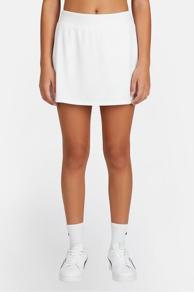 Puma تنورة قصيرة رياضية خارجية بشعار العلامة التجارية للبنات الصغار، باللون ا...