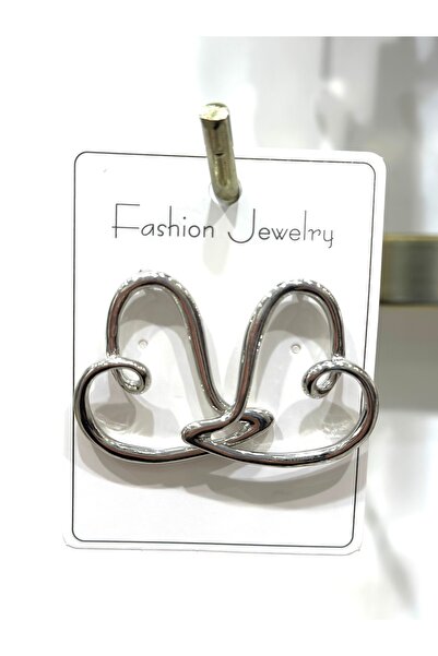 FASHİON JEWELRY حلق قلب فضي