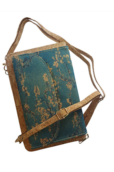 OEM Vintage women's wallet, polyester/cork, compartmentalized, multicolor, 20x10x3cm