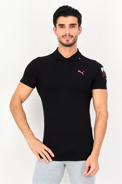 Puma Men Slim Fit Short Sleeve Outdoor Polo Shirt, Black