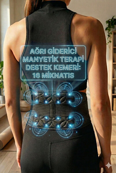 figiza Manyetik Bel Korsesi Ağrı Giderici Medikal Bel Destek Kemeri Mıknatıslı Bel Fıtık Terapi Korse Siyah