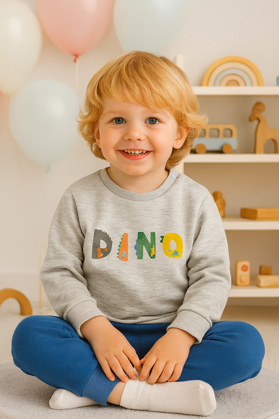 Melekpare Хлопчачий дитячий комплект з 2 предметами з динозаврами