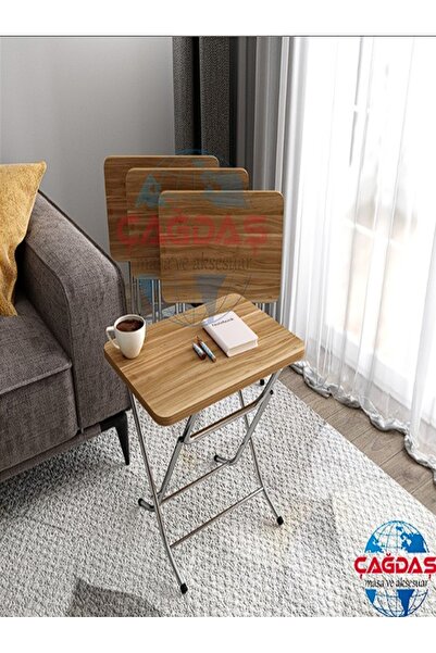 Avenza living Avenza Katlanır 4'LÜ Zigon Sehpa Takım CEVİZ