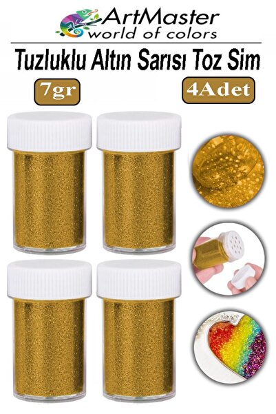 Artmaster Toz Sim Altın Sarı 4 Adet 7 Gr Tuzluklu Etkinlik Ders Okul Slime De...