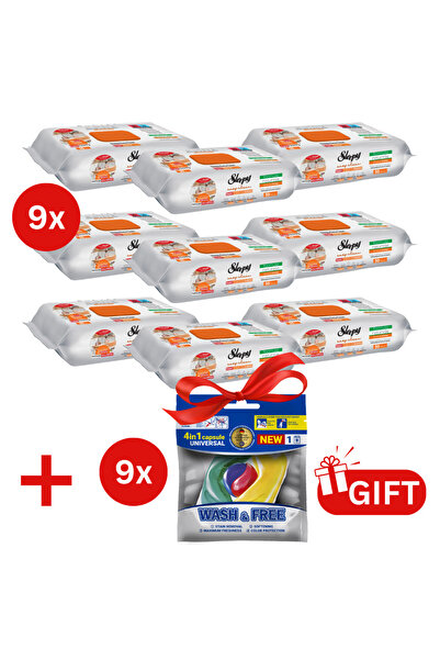 Sleepy PACHET PROMO: 9× Șervețele Easy Clean grapefruit 50 buc + 9× Capsule r...