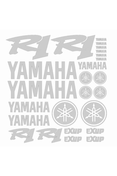 Oracal 651 Set of 25 yamaha r1 stickers, white
