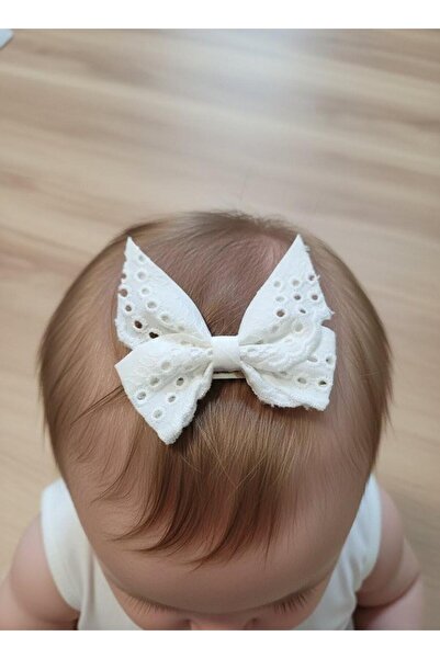 Toka Delisi Agrafă pentru păr fără păr, Agrafă pentru păr cu fundă albă, drăguță, fără păr