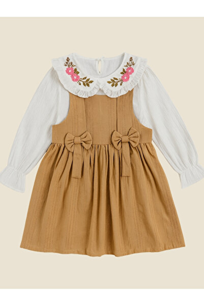 CK BEBEK GİYİM KIZ ÇOCUK GÖMLEKLİ ELBİSE TAKIM