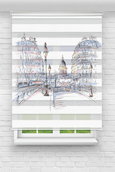 Perdecizade (ENXBOY)ŞEHİR DİJİTAL BASKILI ZEBRA PERDE-COCUK ODASI-STOR PERDE