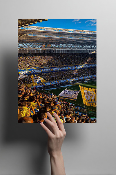 Metalino Sarı Lacivert Fighters Pankart Taraftar Metal Poster – 1907 Dekorati...