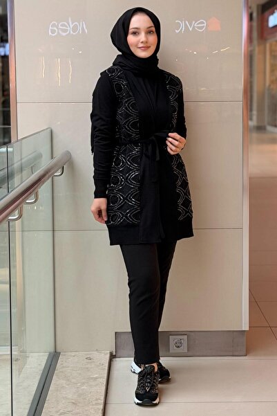 Ghisa Sequin Guipure Detailed Knitwear Cardigan