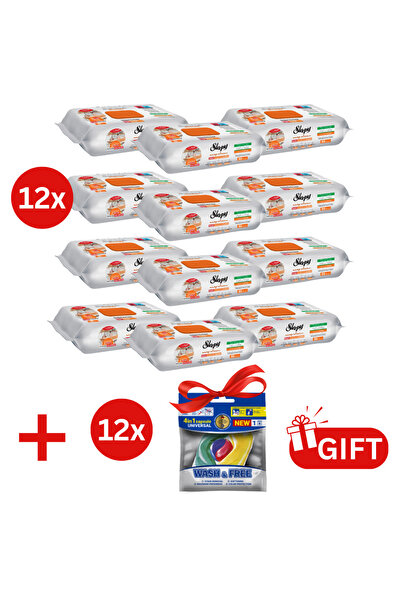 Sleepy PACHET PROMO: 12× Șervețele Easy Clean portocală 50 buc + 12× Capsule ...