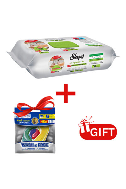 Sleepy PACHET PROMO: Șervețele Easy Clean bergamotă 50 buc + 1× Capsule rufe ...