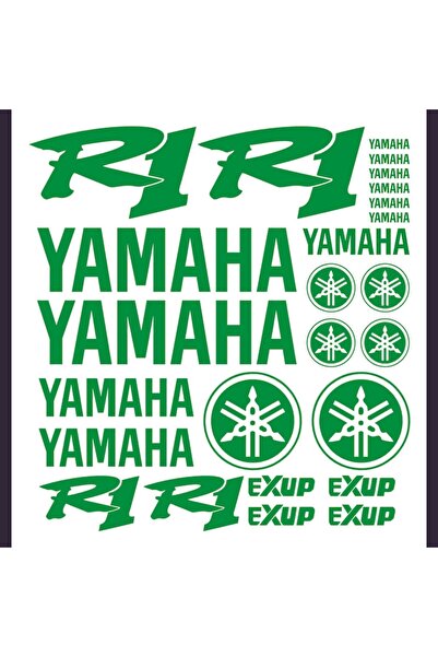 Oracal 651 Set of 25 stickers yamaha r1, green