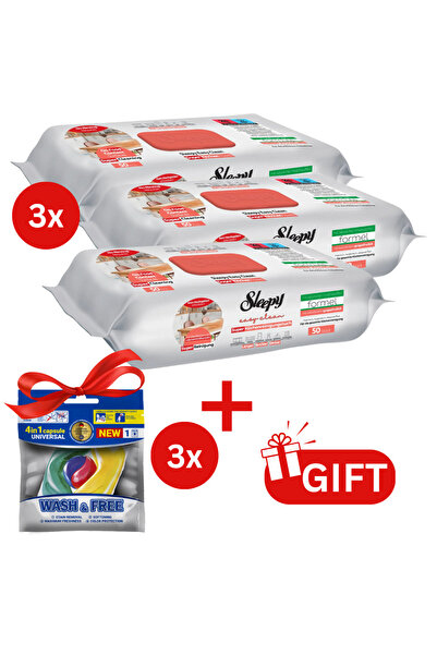 Sleepy PACHET PROMO: 3× Șervețele Easy Clean grapefruit 50 buc + 3× Capsule r...