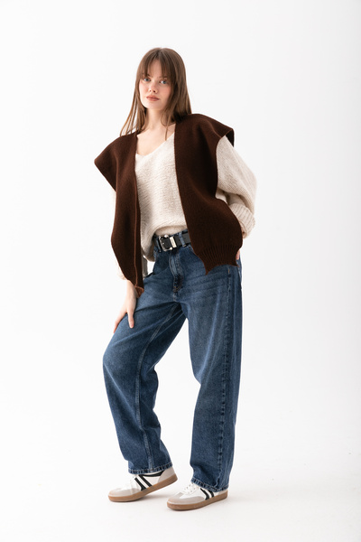 Wega Moda Yumoş Kare Parçalı Patchwork Atkı - Spor Triko Örme Omuz Atkısı - P...