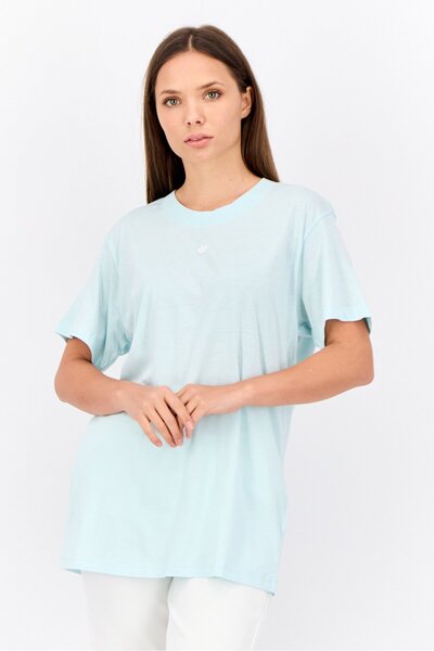 adidas Women Sportswear Fit Short Sleeves Training Top , Aqua Blue