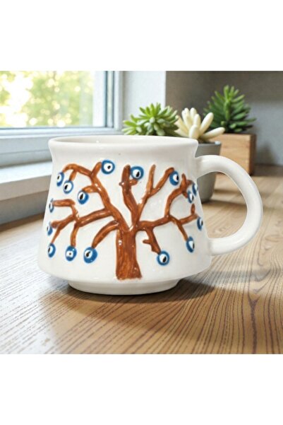 İlbay Çini Takı Embossed Evil Eye Tree Mug Three-Dimensional