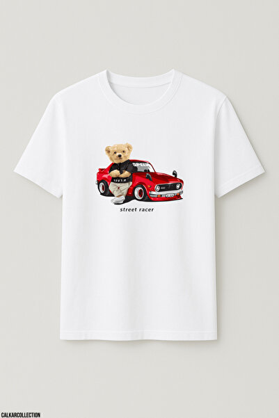 CALKARCOLLECTION Unisex Oversized Car Lover Bear T-Shirt