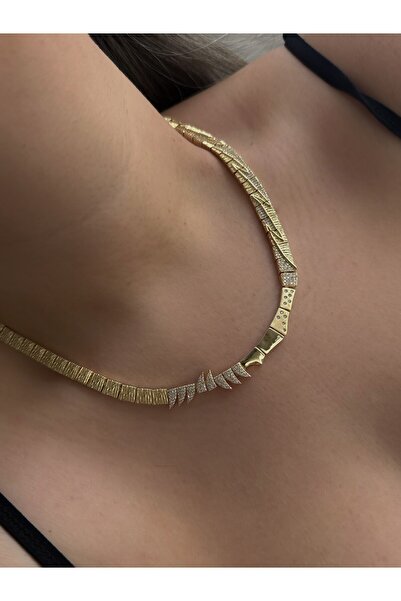 Owentis Çelik Gold Kuyumcu Model Tasarım Taşlı Exclusive Savoie Gerdanlık Kol...