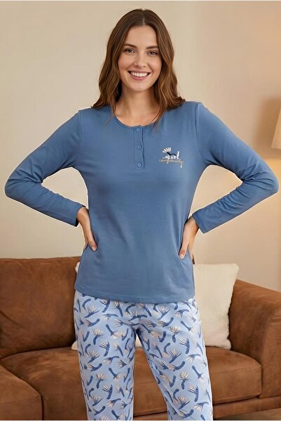 MORRO Set de pijamale pentru femei, confortabil și elegant, cu mâneci lungi, ...