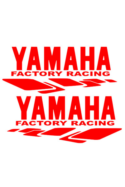 Oracal Set of 2 stickers Yamaha Factory Racing, 15cm, red
