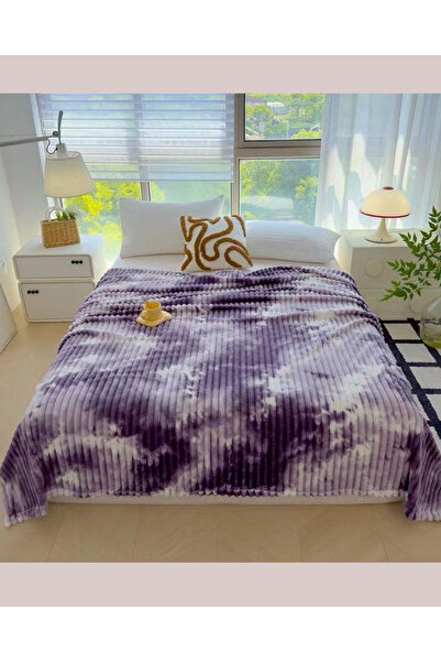 Truva Grup Cocolino Embossed Striped Blanket, 200x230 cm – Fluffy Blanket for Double Bed