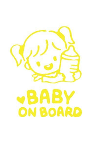 Oracal 651 Sticker Baby On Board, Girl Baby, 20cm, yellow