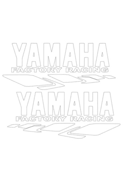Oracal Set of 2 stickers Yamaha Factory Racing, 20cm, white