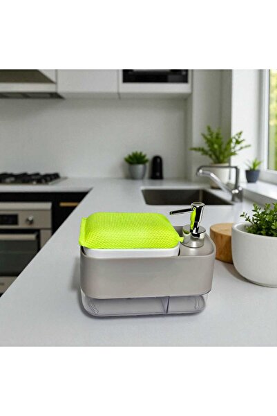 Ek Sanat 500 ml Çift Bölmeli Renkli Mutfak Banyo Sıvı Sabunluk – Süngerlikli ...