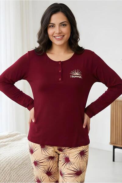 MORRO Άνετο και κομψό γυναικείο σετ πιτζάμες με μακριά μανίκια από βισκόζη