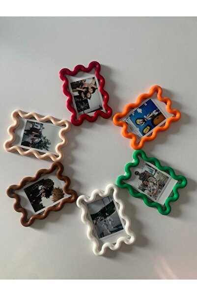 S Decor Desenli Fotoğraf Çerçevesi Instax Mini Mıknatıslı Buzdolabı Magneti