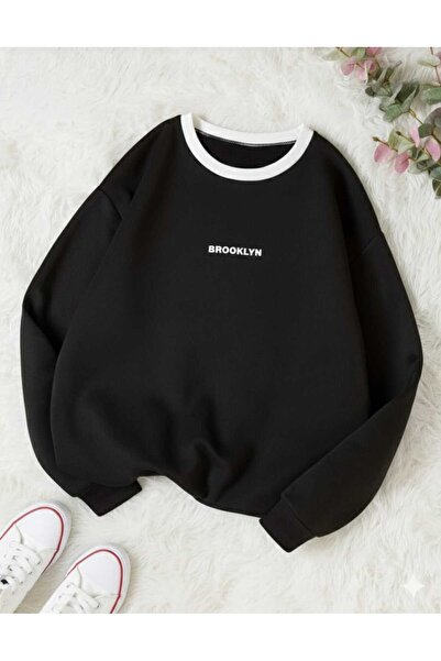 COHERENT سويت شيرت للجنسين للنساء/الرجال من BROOKLYN بتصميم خاص وياقة بيضاء م...