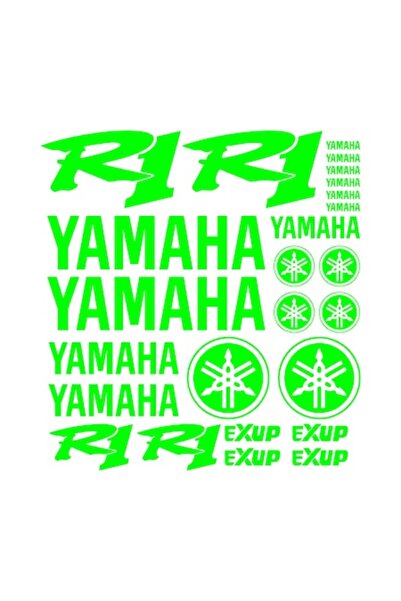 Oracal 651 Set of 25 stickers yamaha r1, green