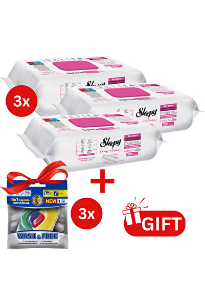 Sleepy PACHET PROMO: 3× Șervețele Lilium Bouquet 100 buc + 3× Capsule rufe Wa...