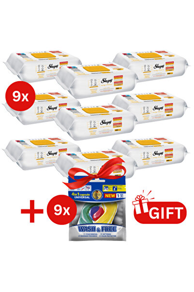 Sleepy PACHET PROMO: 9× Șervețele Herbal Soap Additive 100 buc + 9× Capsule r...