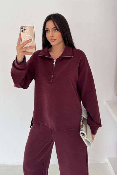 Balenbi Premium Modal Fabric Zippered Collar Women's Suit 1153