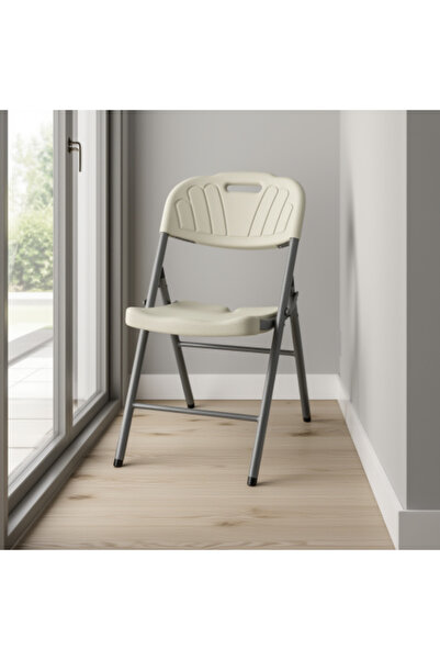 Palma homez كرسي فايبر قابل للطي، أبيض - خفيف الوزن وسهل التخزين - 56 × 47 × 84 سم