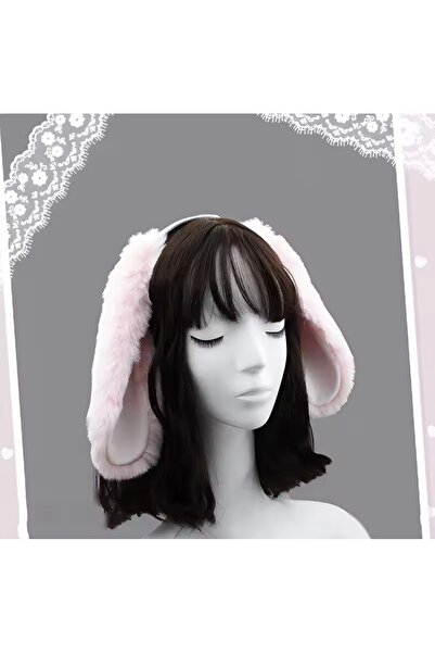 DennisEylul Gerçek Sarkık Tavşan Kulağı Tüylü Parti Aksesuarı