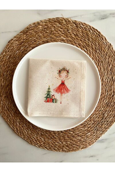 HANOVA CREATİVE Printed Fabric Napkins New Year Christmas Christmas Presentat...