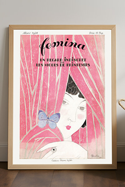 Duvarda Poster Femina cu ramă din lemn, pictură decorativă de perete artistică