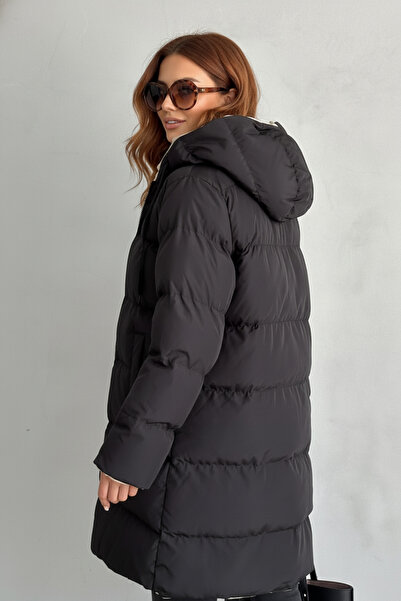 Nuvin معطف نسائي قابل للنفخ على الوجهين قصة فضفاضة – بغطاء رأس مقاس عادي، أسو...