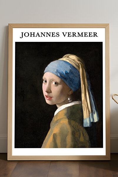 Duvarda Τζωνάχες Βέρμερ Κορίτσι με μαργαριταρένια σκουλαρίκια Αφίσα με φυσικό...