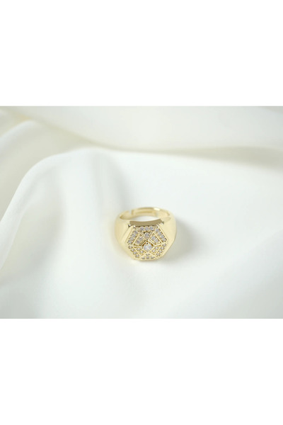 ATELİER TUĞBA Yzk112 Hexagonal Stone Ring