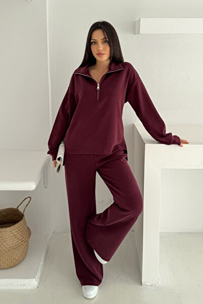 Balenbi Premium Modal Fabric Zippered Collar Women's Suit 1153