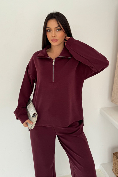 Balenbi Premium Modal Fabric Zippered Collar Women's Suit 1153