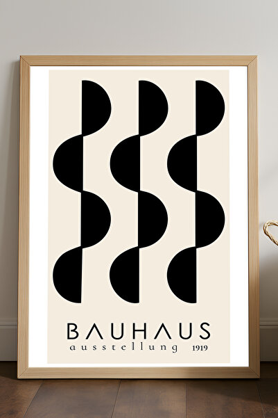 Duvarda Bauhaus poster sa prirodnim drvenim okvirom, dekorativna umetnička zi...