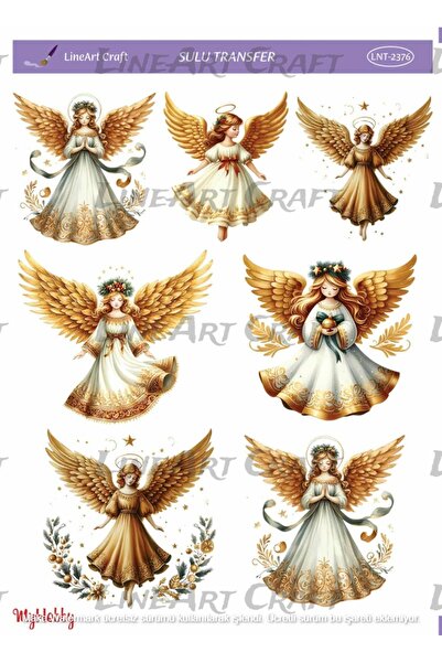 LİNEART Yılbası Sulu Transfer No:2376-25x35cm