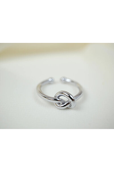 ATELİER TUĞBA خاتم YZK056 قابل للتعديل مع تفاصيل على شكل عقدة